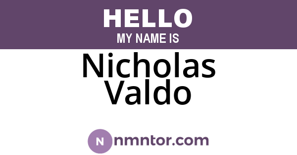 Nicholas Valdo