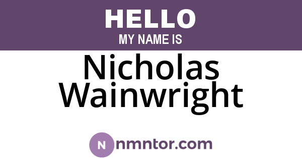 Nicholas Wainwright