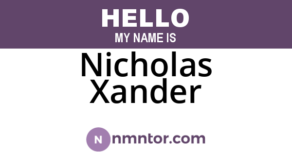 Nicholas Xander