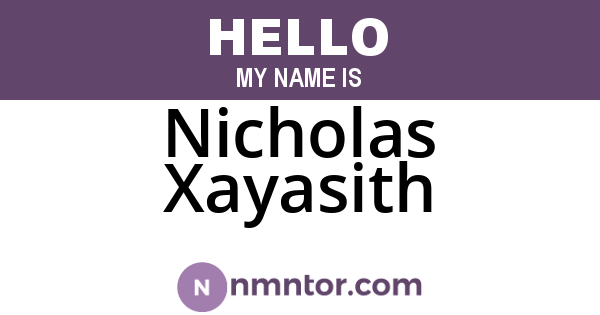 Nicholas Xayasith