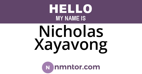 Nicholas Xayavong
