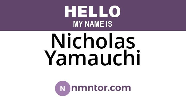 Nicholas Yamauchi