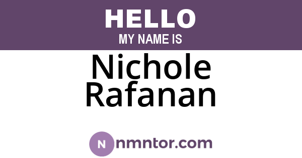 Nichole Rafanan