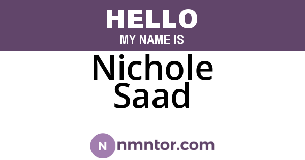 Nichole Saad