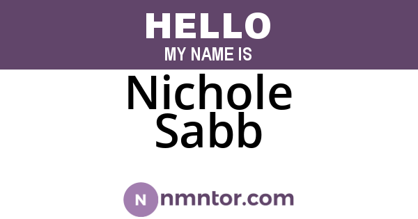 Nichole Sabb