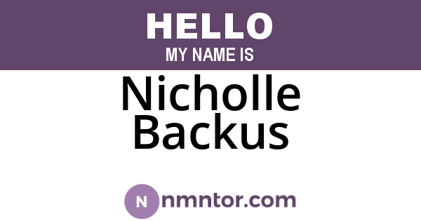 Nicholle Backus