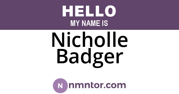 Nicholle Badger