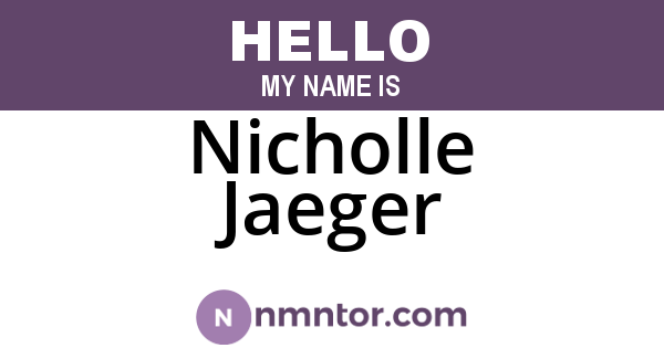 Nicholle Jaeger