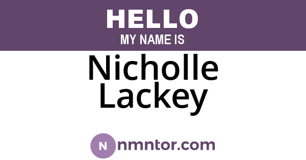Nicholle Lackey