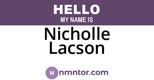 Nicholle Lacson