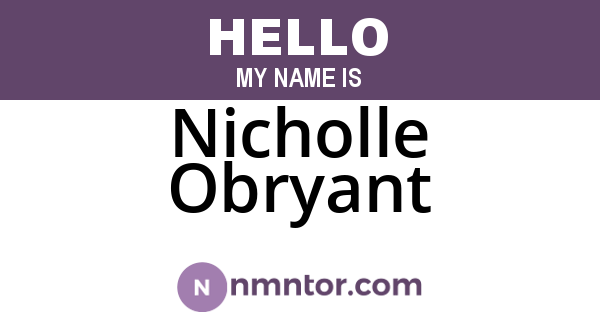 Nicholle Obryant