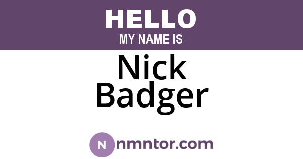 Nick Badger