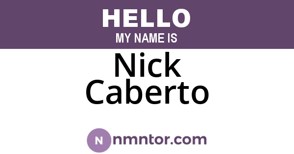 Nick Caberto