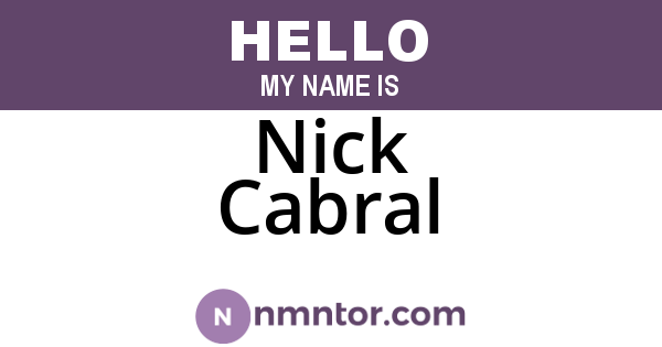 Nick Cabral