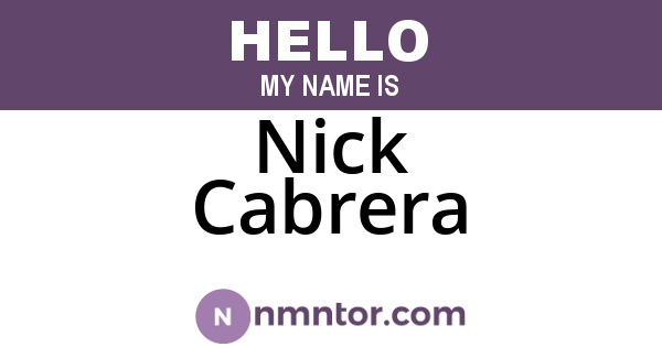 Nick Cabrera