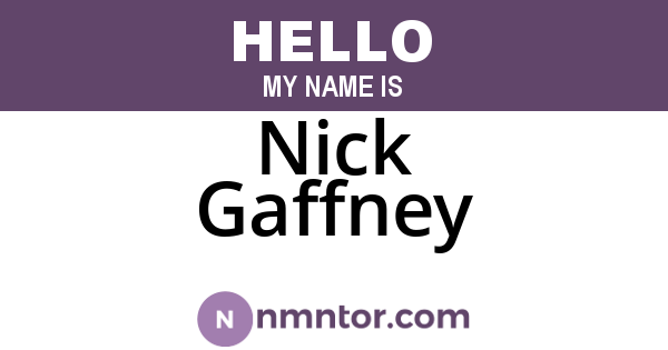 Nick Gaffney