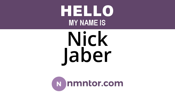 Nick Jaber