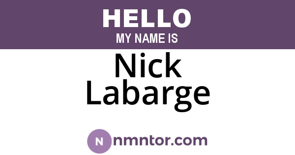 Nick Labarge