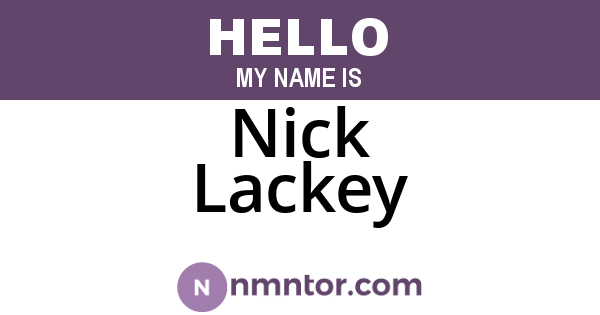 Nick Lackey