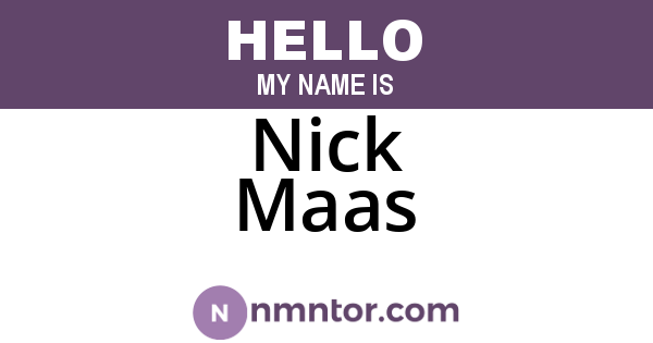 Nick Maas