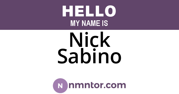 Nick Sabino