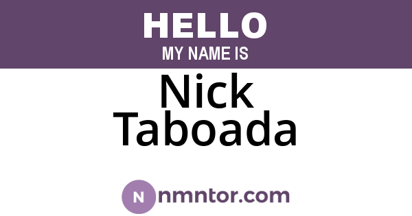Nick Taboada