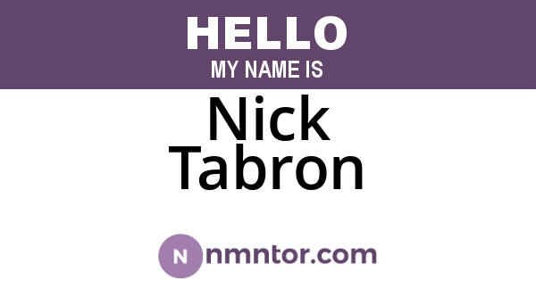 Nick Tabron