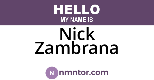 Nick Zambrana
