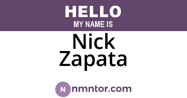 Nick Zapata