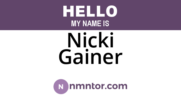 Nicki Gainer
