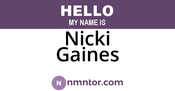 Nicki Gaines