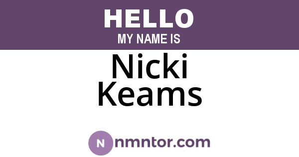 Nicki Keams