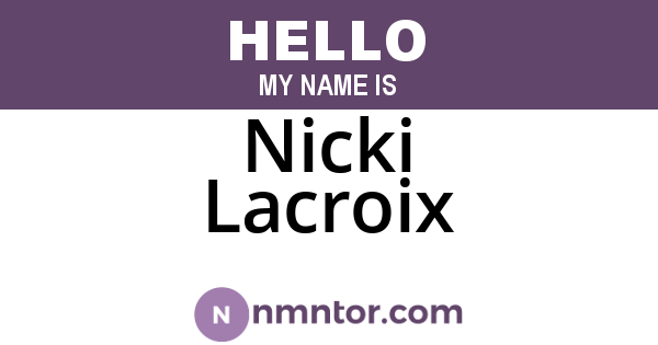 Nicki Lacroix