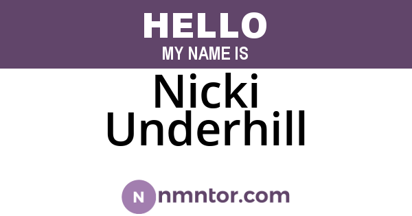 Nicki Underhill