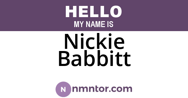 Nickie Babbitt