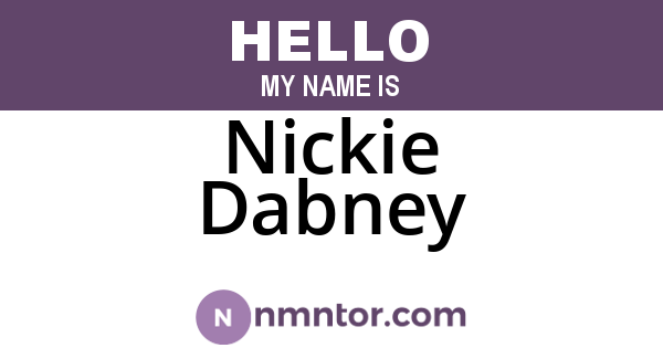Nickie Dabney