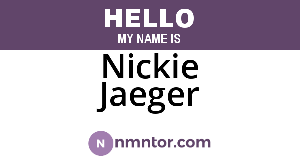 Nickie Jaeger