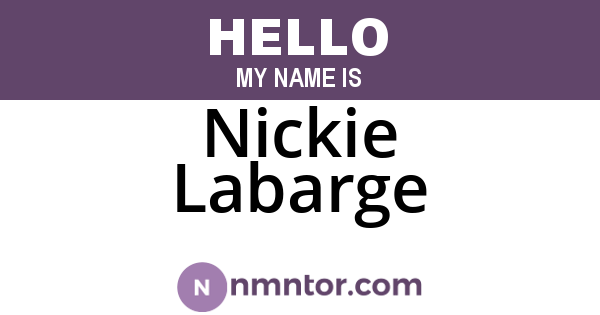 Nickie Labarge