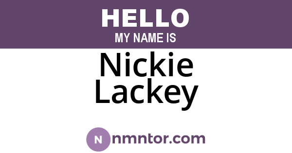 Nickie Lackey