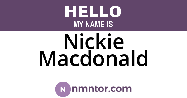 Nickie Macdonald