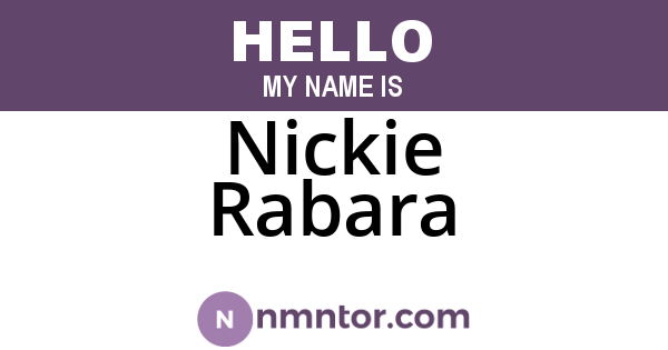 Nickie Rabara