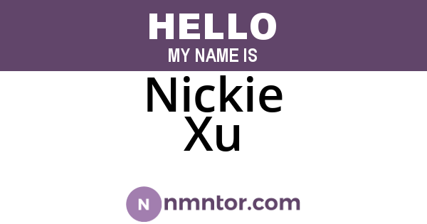 Nickie Xu