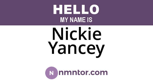 Nickie Yancey