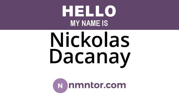Nickolas Dacanay