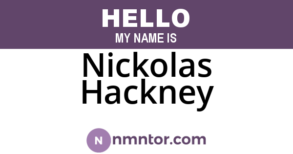 Nickolas Hackney
