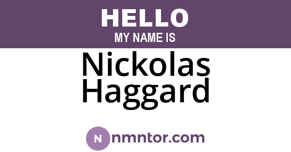 Nickolas Haggard