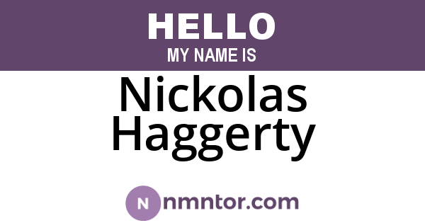 Nickolas Haggerty