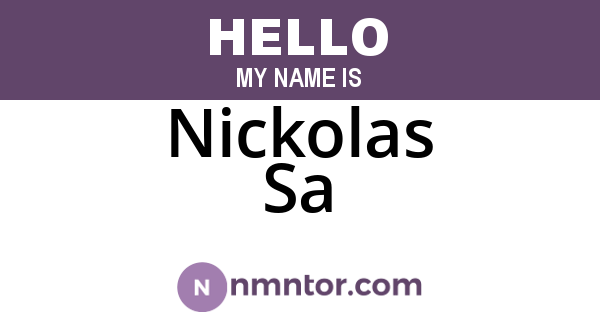 Nickolas Sa