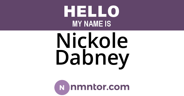 Nickole Dabney