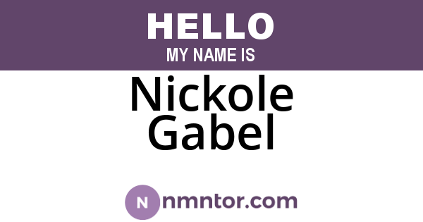 Nickole Gabel